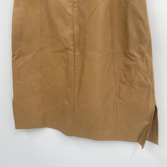 Hugo Boss Tan Leather Mini Sleeveless Dress | Size 2 - Picture 4 of 10